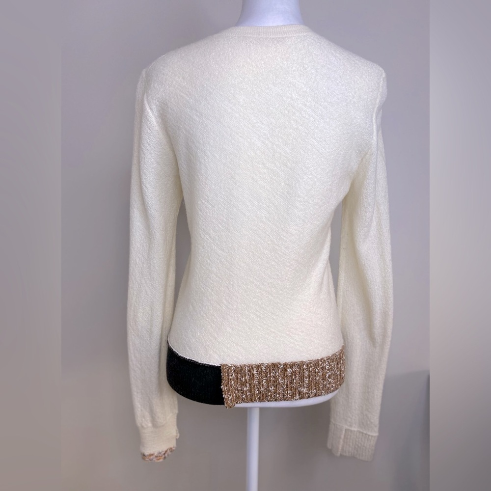 Celine By Phoebe Philo Crewneck Cream Long Sleeve 100% Wool Sweater Size Large - Picture 3 of 9